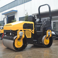 Compacteur vibrant à double tambour de 3 tonnes, à moteur diesel, autoporté, hydraulique, pour travaux sur l'asphalte et le sol