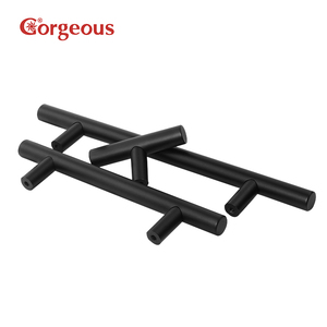 CY-Modern Hot Sale T-Bar Handles Stainless Steel Hollow Pull Cabinet <strong>Drawer</strong> Furniture Door <strong>Knobs</strong> Black Gold <strong>Silver</strong> Kitchen - Product Image 1