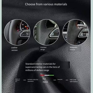 Volante de cuero LED para Volkswagen VW Golf 7,5 GTI MK7 Polo GTS GTD GTE Scirocco <span class=keywords><strong>R</strong></span> Passat CC <span class=keywords><strong>r</strong></span>-<span class=keywords><strong>line</strong></span> Jetta - Product Image 5