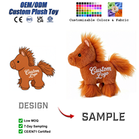 Peluche Cheval Personnalisée Adorable, Jouet en Peluche Doux Brodé avec Logo Personnalisé, Anti-Stress, Cadeau d'Anniversaire pour Enfants, Unisexe en Maille