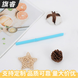 Silicone Straws Sky Blue 7 Inch Bendable Straight Pipe For Milk Tea Coffee Juice Drinks - Product Image 4