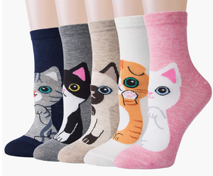 Chaussettes amusantes et mignonnes pour femmes, chaussettes pour chiens et chats, cadeaux pour femmes - Product Image 3