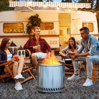 Dia.38cm/15 "foyer extérieur Portable poêle de Camping en bois foyer sans fumée foyer en acier inoxydable
