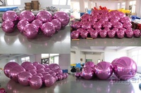 Boule de globe gonflable en PVC rose de 60 cm (24 pouces), boule disco miroir métallique, ballon pour décoration de plafond de fête ou de mariage
