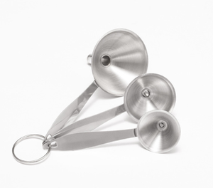 Stainless Steel 3-in-1 Metal Kitchen Oil Funnels with Handle for Filling Bottles and Transferring Essential Oils OEM Brand - Product Image 1