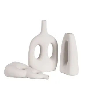 Weit verbreitete hochwertige Qualität Home Fashion nordische minimalist ische Keramik vase getrocknete Blumen weiße Vase