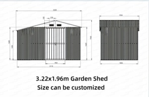 Caseta de Almacenamiento para Leña de Acero Galvanizado con Techo a Dos Aguas de 64 Pies Cuadrados, Impermeable, Fácil de Montar, Caseta Exterior Extendida - Product Image 6