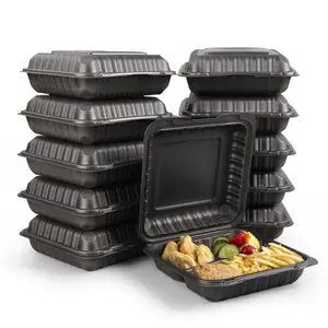 tamper-evidence Closure Takeaway Food Trays Disposable Bento Lunch  Containers Microwavable Injection Molded Soup noodle