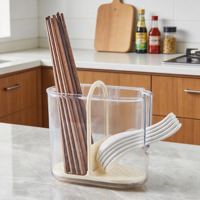 Petite boîte de rangement portable pour baguettes, de qualité alimentaire, pour la cuisine à domicile, support mural en plastique pour vaisselle avec drainage