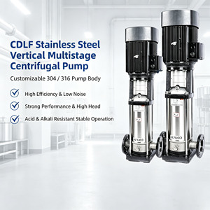 Pompe centrifuge verticale multi-étages électrique, pompe à eau multi-étages pour conduites, pour l'augmentation de la pression d'eau en usine et domestique - Product Image 1
