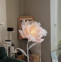 Événement Fleur Décorative À La Main Organza Fleur Pétale Ouvert Fermer Moteur Avec Led Lumière Fleurs Géantes pour Fête De Mariage Décoration
