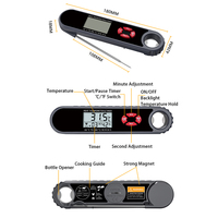 Thermomètre numérique à lecture instantanée pour viande avec fonction d'alarme et minuterie, thermomètre de barbecue avec rétroéclairage et étanchéité IP67, couleur gris