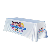 Housse de table publicitaire personnalisée imprimée en couleur pleine, 24x72 pouces, avec logo et texte, conception gratuite, pour salon professionnel, événement, exposition