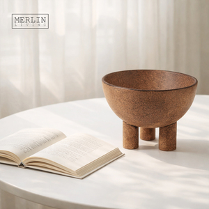Merlin ceramica vivente ciotola di frutta e vaso Wabi-Sabi opaco decorazione per la casa Vintage decorazione accessori - Product Image 4