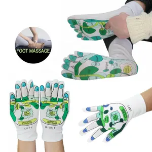 95% Baumwolle 5% Spandex Reflex ology Zones Markierte Fuß massage Reflex zonen massage Socken Reflex zonen massage Handschuhe