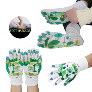 Chaussettes <span class=keywords><strong>de</strong></span> réflexologie pour massage des <span class=keywords><strong>pieds</strong></span> avec zones <span class=keywords><strong>de</strong></span> réflexologie marquées, 95% coton, 5% élasthanne, <span class=keywords><strong>gants</strong></span> <span class=keywords><strong>de</strong></span> réflexologie - Product Image 1
