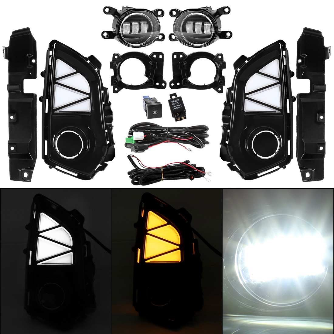 white cover with white light 3 lens