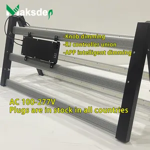 Kustom 110V 220V 277V 640 Watt spektrum penuh dapat diredupkan Eco tumbuh pertanian 5X5 6 Bar ramping Led tumbuh cahaya 640 W