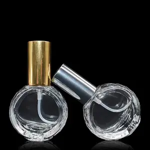 Toptan özel 10ml şeffaf boş yuvarlak parfüm cam şişeler Atomizer dağıtıcı sis sprey şişesi