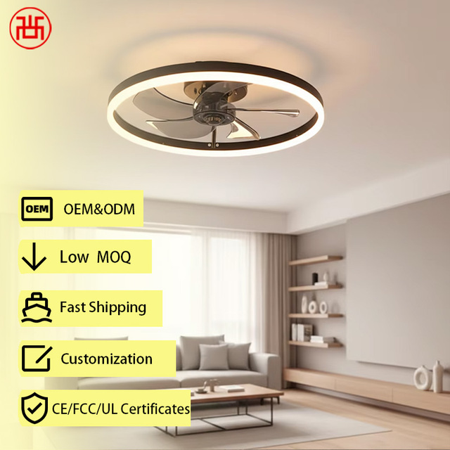Modern BLDC Motor LED Ceiling Fan 5 Blades Silent Remote 6-Speed Dimming Timed Outdoor Hotel Use Metal Lamp Body Energy Electric