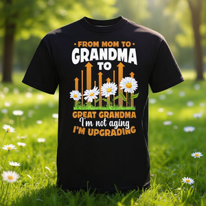Camiseta con estampado de flores para abuela, de mamá a abuela, de abuela a bisabuela, no envejeciendo, sino mejorando - Product Image 3