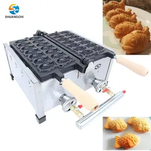 Máquina industrial para hacer waffles a gas, máquina taiyaki comercial con forma de pez, precio al por mayor