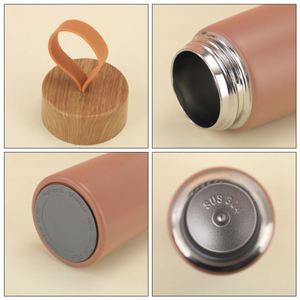 Personalized Logo Thermos Insulated <b>Mini</b> 280Ml Vacuum Wood Grain Hot and Cold Water <b>Bottle</b> for Kids School - Product Image 3