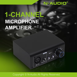 Amplificateur de microphone <span class=keywords><strong>2</strong></span> canaux pour l'enregistrement, microphone dynamique capacitif, gain de <span class=keywords><strong>volume</strong></span> - Product Image 6