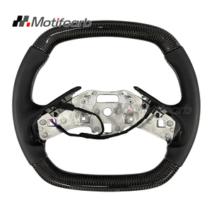 Volant personnalisé en fibre de carbone avec poignées en cuir noir pour Chevrolet Corvette C8 Z06 ZR1 1LZ 2LZ 3LZ Coupé 2019-2026 - Product Image 1