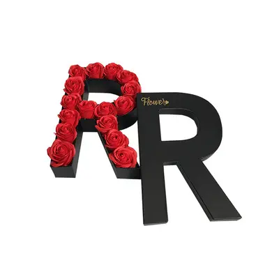 RM Decorative Food Candy Cherry Nut Packaging Gift Chocolate Covered Strawberry Box Parche Alphabet Shaped Cardboard Letter 3D B