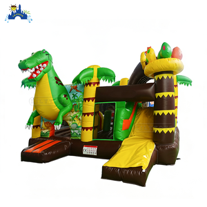 Lilytoys Toboggan gonflable et château gonflable sur le thème des dinosaures, ensemble <span class=keywords><strong>de</strong></span> jeu d'<span class=keywords><strong>aventure</strong></span> dans la <span class=keywords><strong>jungle</strong></span> en PVC pour les fêtes d'enfants et les <span class=keywords><strong>jeux</strong></span> en plein air - Product Image 2