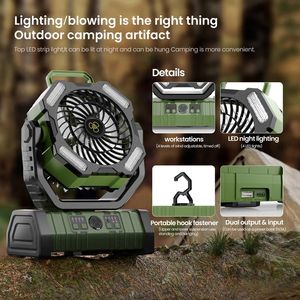 Ventilateur de plafond de camping rechargeable 20000 mAh avec lumière <span class=keywords><strong>et</strong></span> télécommande, pour une circulation d'<span class=keywords><strong>air</strong></span> fraîche - Product Image 5