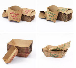Oem Custom Recycled Kraft Paper Rigid Boxes Hot <strong>Dog</strong> Tray Takeaway Food Container with Matt Lamination for Korean Corn <strong>Dog</strong> - Product Image 3
