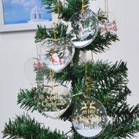 Ornamen Natal Bulat Dua Sisi, Dekorasi Gantung Kristal PS, Liontin Pohon Natal, Hadiah Dekorasi Suasana Liburan