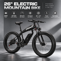 Vélo électrique puissant 350W 36V 8Ah avec cadre en alliage d'aluminium, pneus larges de 26 pouces, frein à disque, VTT tout-terrain pour adultes avec écran LCD