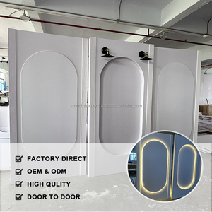 SMOOTH LED Warm Light Backdrop Wall White Metal 3D Square Backdrop <b>Arch</b> Set <b>for</b> Wedding Events Party Salon - Product Image 2