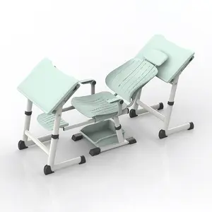Sedia di riposo per il pranzo per gli studenti della scuola primaria e secondaria facile plastica durevole pieghevole scrivania e sedia con cestino