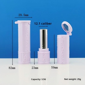 Contenitore Vuoto per Rossetto/Balsamo Labbra da 3.5g in ABS Goffrato <span class=keywords><strong>Vintage</strong></span> con Tappo a Vite e Specchio, Confezione Trucco Multicolore Pastello - Product Image 6