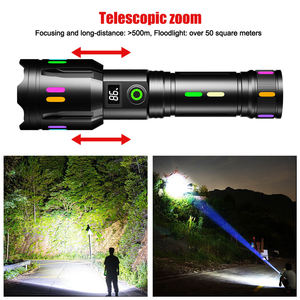 Lampe torche LED rechargeable Antiruo 1000+ Lumens en alliage d'aluminium, recharge USB, faisceau réglable, lampe tactique de camping - Product Image 5