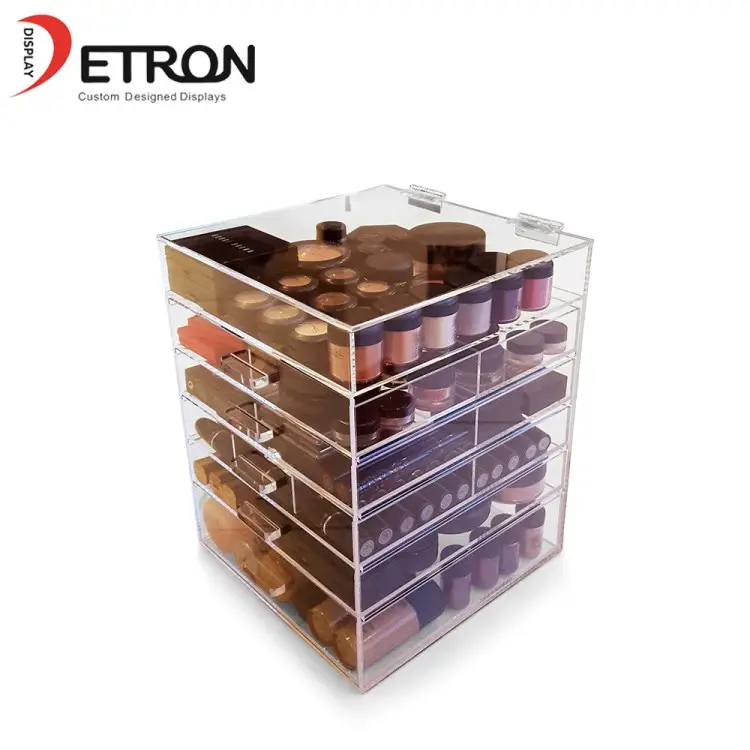 Customized Luxury clear acrylic make up box /acrylic jewelry display & acrylic make up display Storage Box