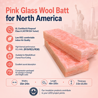   Isolation en laine de verre rose certifiée Or pour murs et plafonds intérieurs, 73% de laine de verre recyclée, isolation en laine de verre rose R20