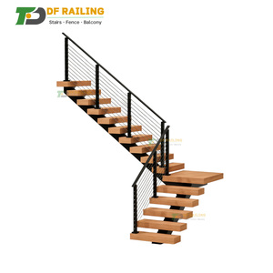 DF <strong>Wooden</strong> Tread Modern Floating Staircase <strong>Stair</strong> Design Modern American Decorative Indoor Solid Floating <strong>Stairs</strong> Invisible - Product Image 1