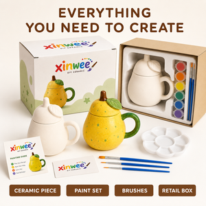<span class=keywords><strong>Kit</strong></span> de Tazas de Cerámica para Pintar, Taza con Forma de Pera para Niños, Manualidades, Juego de Arte y Artesanía, Regalo Educativo para Fiestas - Product Image 2