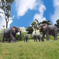 Sculpture d'éléphant réaliste en fibre de verre grandeur nature, modèle de statue d'animaux simulés, prix de gros pour les zoos et les parcs d'attractions