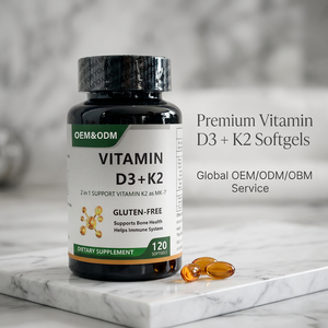 Cápsulas de Vitamina D3 K2 MK7 de Marca Privada para una Alta Absorción y Fortalecimiento Óseo, Precio de Fábrica al por Mayor OEM ODM - Product Image 1