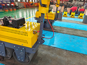 Small <b>Walking</b> Diesel Steel Double Drum 9 HP Vibratory Compactor with Engine and Pump Walk Behind Road Roller - Product Image 3