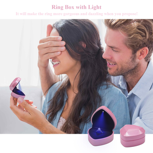 Luxury New Round Velvet LED Lighting Jewelry <b>Box</b> Flip <b>Ring</b> <b>Box</b> Pendant Necklace Gift Jewelry Packaging <b>Box</b> Wholesale - Product Image 3