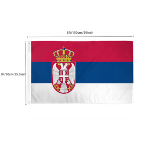 <span class=keywords><strong>Bandera</strong></span> de <span class=keywords><strong>Serbia</strong></span> para el Campeonato Europeo, 90x150cm, para Exteriores, Decoración Nacional <span class=keywords><strong>Serbia</strong></span>, Impermeable, para Deportes - Product Image 1