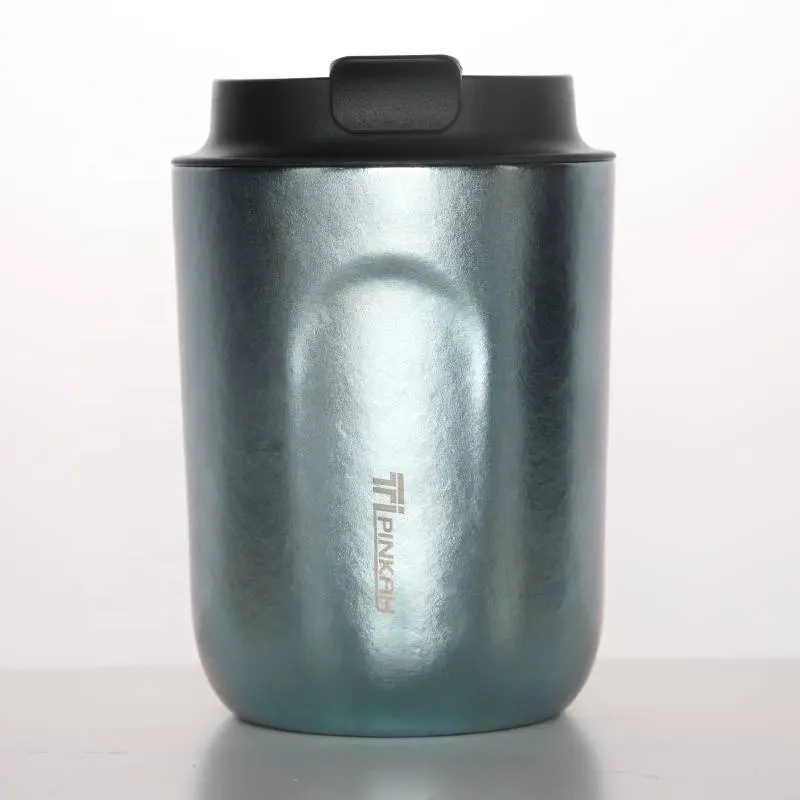 PINKAH Cốc Giữ Nhiệt Titan Hoàn Thiện Anodised 8 OZ Logo Tùy Chỉnh Mới Ra Mắt Cà Phê Khi Di Chuyển