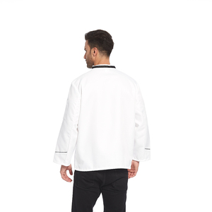 Klassiek Restaurant Keuken <span class=keywords><strong>Uniform</strong></span> Unisex Jas Met Korte Mouwen En Dubbele Rij Knopen - Product Image 5
